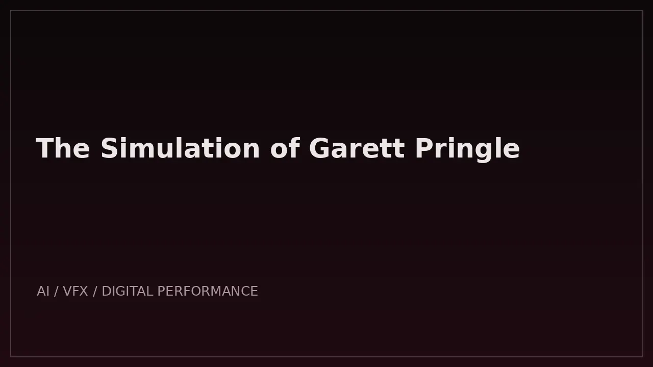 AI digital performance project The Simulation of Garett Pringle poster image